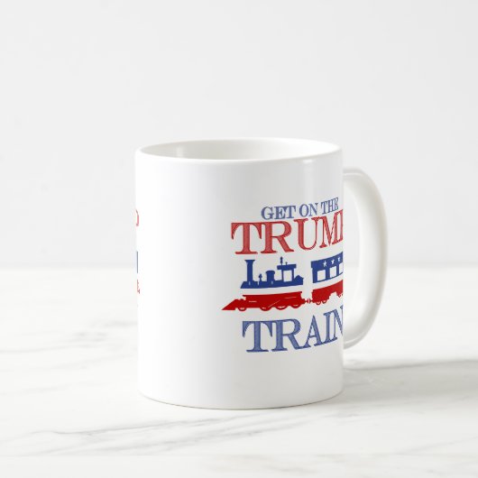 Steigen Sie in den Trumpf-Zug ein - Anti-Trumpf - Kaffeetasse (VorderseiteRechts)