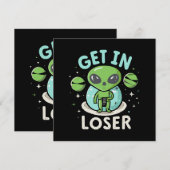 Steigen Sie in Loser Alien UFO Funny ein Einladung (Vorne/Hinten)