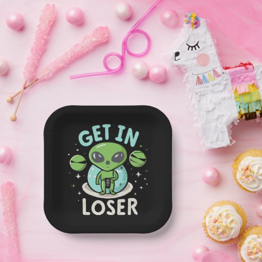 Steigen Sie in Loser Alien UFO Funny ein Pappteller (Party)