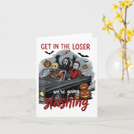 Steigen Sie in Loser ging Horror Slashing Hallowee Karte (Gelbe Blume)