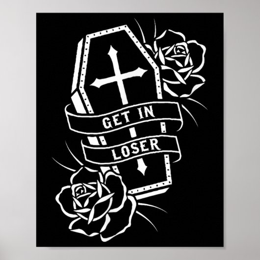 Steigen Sie in Loser Punk Goth Tattoo Coffin Poster (Vorne)