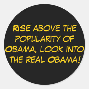 Steigen Sie über die Popularität von Obama, Runder Aufkleber