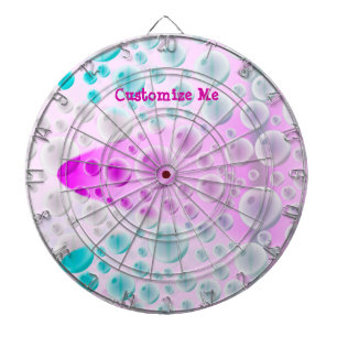 Steigende Blasen (Rosa und Blau) Dartscheibe
