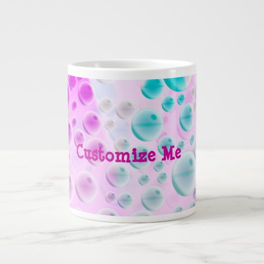 Steigende Blasen (Rosa und Blau) Jumbo-Tasse (Vorderseite)