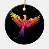 Steigende Flammenfarben Phoenix Keramikornament (Vorne)