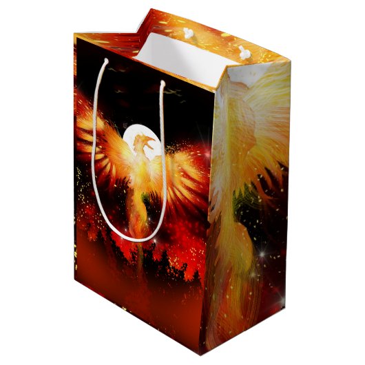 Steigende Geschenk-Tasche Phoenix Mittlere Geschenktüte (Rückseite Schrägansicht)