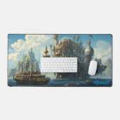 Steigende Gezeiten in der Steampunkmetropole Schreibtischunterlage (Tastatur & Maus)