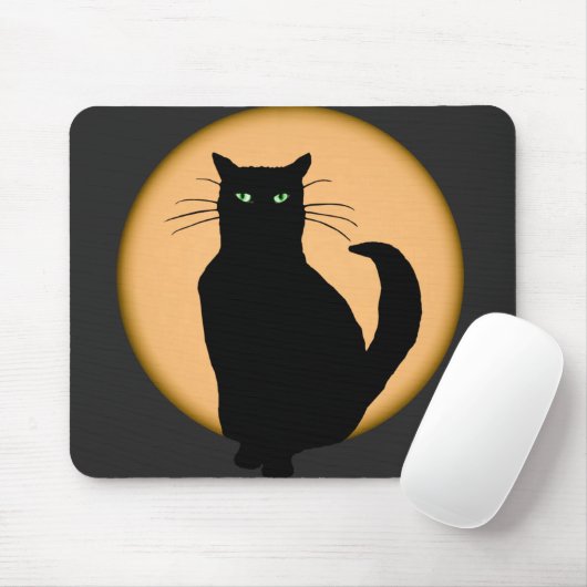 Steigende Mond-Katzen-Silhouette Mousepad (Mit Mouse)