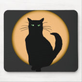 Steigende Mond-Katzen-Silhouette Mousepad (Vorne)