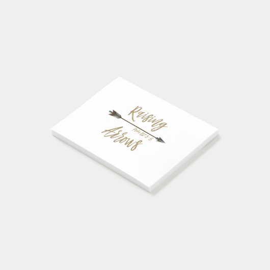 Steigende Pfeile - Psalm 127:3-5 Post-it Klebezettel (angewinkelt)