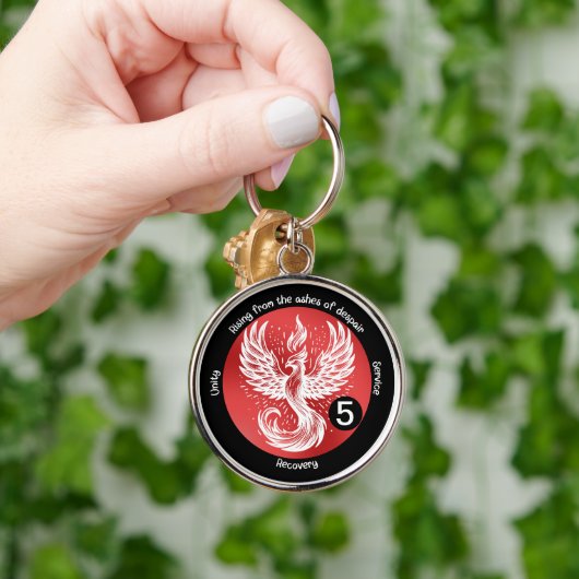 Steigende Phoenix - Meilenstein in der Erholung Schlüsselanhänger (Hand)