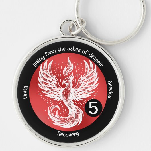 Steigende Phoenix - Meilenstein in der Erholung Schlüsselanhänger (Vorne)