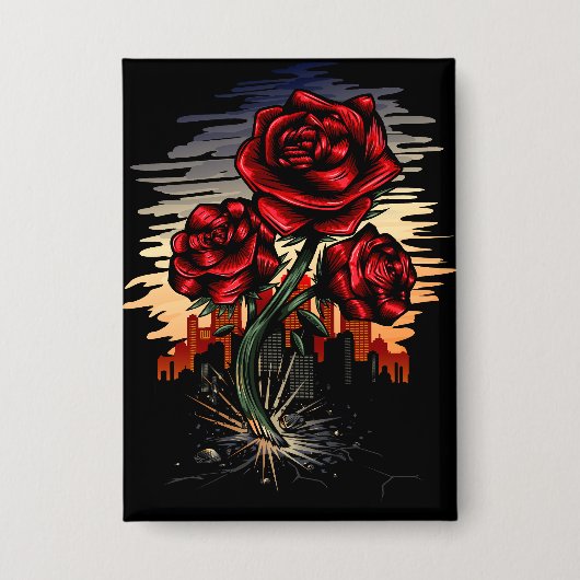 Steigende Rose Button (Vorderseite)