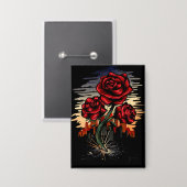 Steigende Rose Button (Vorderseite/Rückseite)