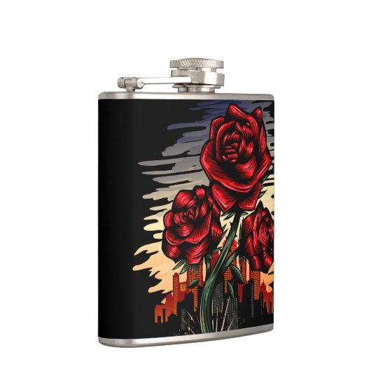 Steigende Rose Flachmann (Rechts)