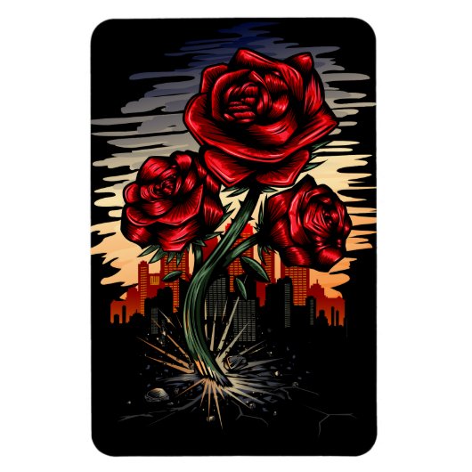 Steigende Rose Magnet (Vertikal)