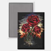 Steigende Rose Magnet (Vorderseite/Rückseite)