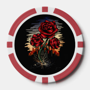 Steigende Rose Pokerchips