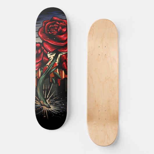 Steigende Rose Skateboard (Vorderseite)