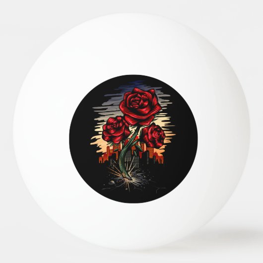 Steigende Rose Tischtennisball (Vorderseite)