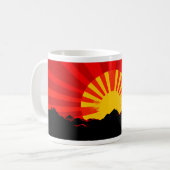 Steigende Sonne - Design 1 Kaffeetasse (Vorderseite Links)