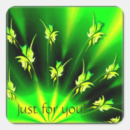 Steigende Sonne! Quadratischer Aufkleber