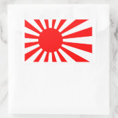 Steigende Sonnenflagge in Japan Rechteckiger Aufkleber (Tasche)