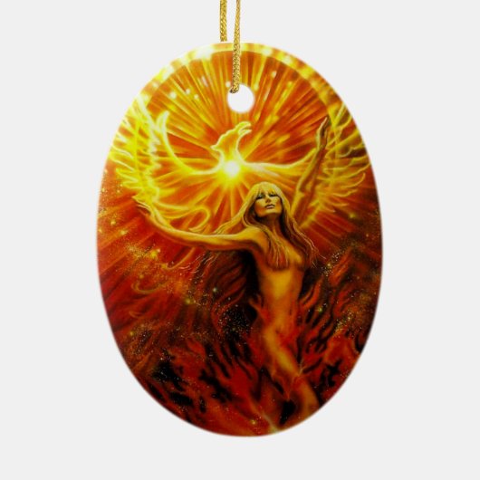 Steigende Verzierung Phoenix durch Lisa-Iris Keramik Ornament (Hinten)