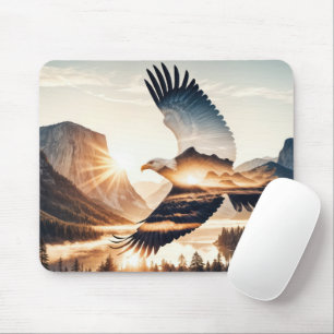 Steigende Weißkopfseeadler bei Sonnenaufgang Mousepad