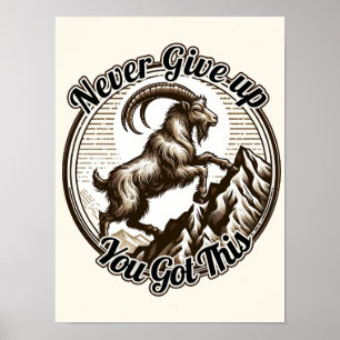 Steigender Bergziege Steinbock Geburtstag Sternzei Poster
