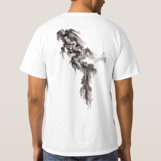 Steigender Drache T-Shirt (Rückseite)