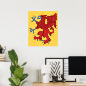 Steigender Greif in Rot Poster (Heimbüro)