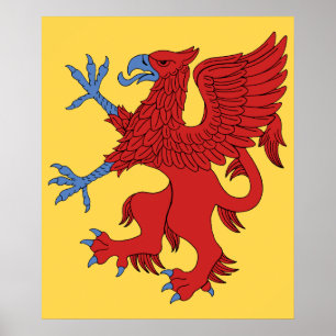 Steigender Greif in Rot Poster
