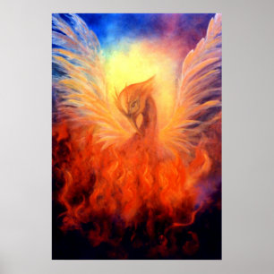Steigender Kunst-Druck Phoenix auf Leinwand Poster