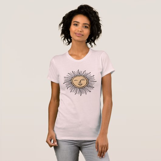 Steigender Sun Boho Minimaler T - Shirt (Vorne ganz)