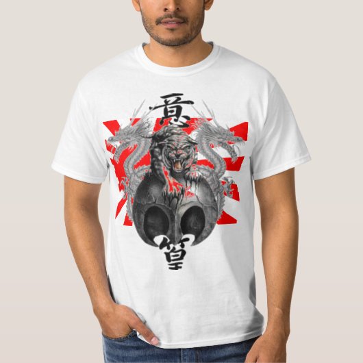 Steigender Sun Dragon Tiger T - Shirt - maßgeschne (Vorderseite)