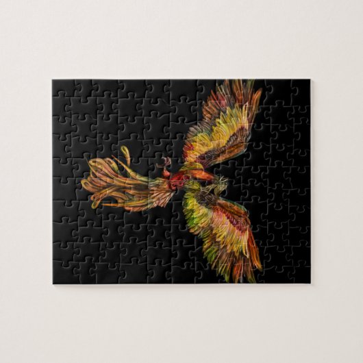 Steigendes Phoenix - auf Schwarzes Puzzle (Horizontal)