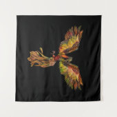 Steigendes Phoenix - auf Schwarzes Wandteppich (Vorderseite (Horizontal))