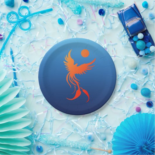 Steigendes Phoenix im Flammen-Pappteller Pappteller (Party)