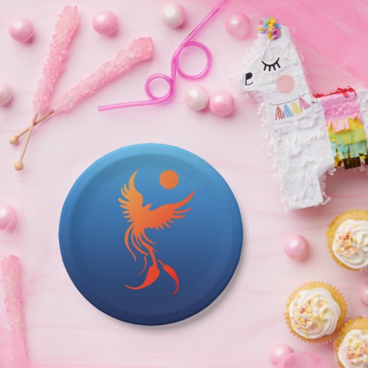 Steigendes Phoenix im Flammen-Pappteller Pappteller (Party)