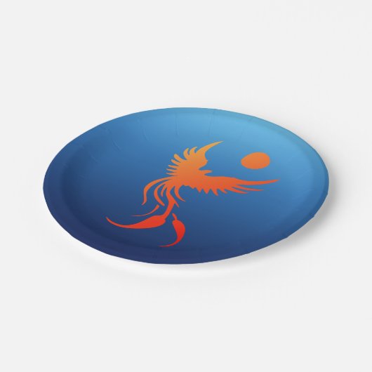 Steigendes Phoenix im Flammen-Pappteller Pappteller (Schrägansicht)