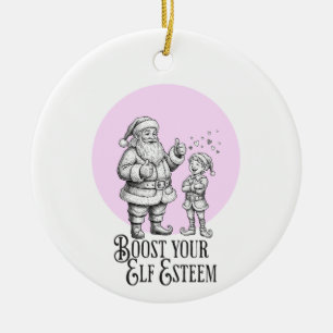 Steigere dein Elf-Eigenbild witziger Weihnachtsman Keramik Ornament