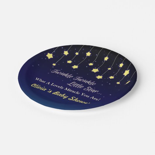 Steigungdunkelblauer Twinkle wenig Pappteller (Schrägansicht)