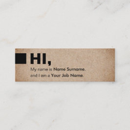 Steigungs-Kraftpapier-Druck-sozial-hallo Mini Visitenkarte