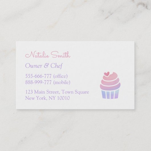 Steigungs-Kuchen-Bäckerei-Visitenkarten Visitenkarte (Rückseite)