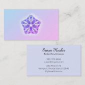 *~* Steigungs-Stern-Mandala-Türkis u. rosa Heiler Visitenkarte (Vorne/Hinten)