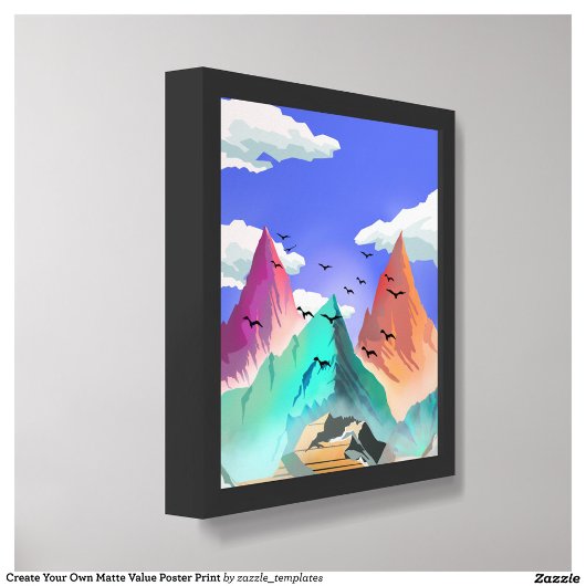 Steile farbenfrohe Bergbild Poster