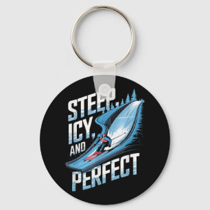 Steile Icy und perfekte alpine Ski T - Shirt.png Schlüsselanhänger