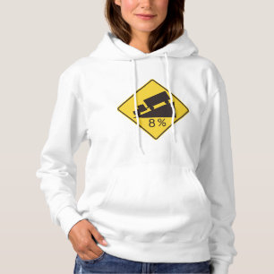 Steile Neigung Verkehrsschild LKW-Transport Vorsic Hoodie