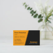 Steile Steigung - orange und schwarz Visitenkarte (Stehend Vorderseite)